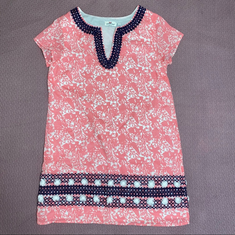 Vineyard Vines Pink and Navy Dress